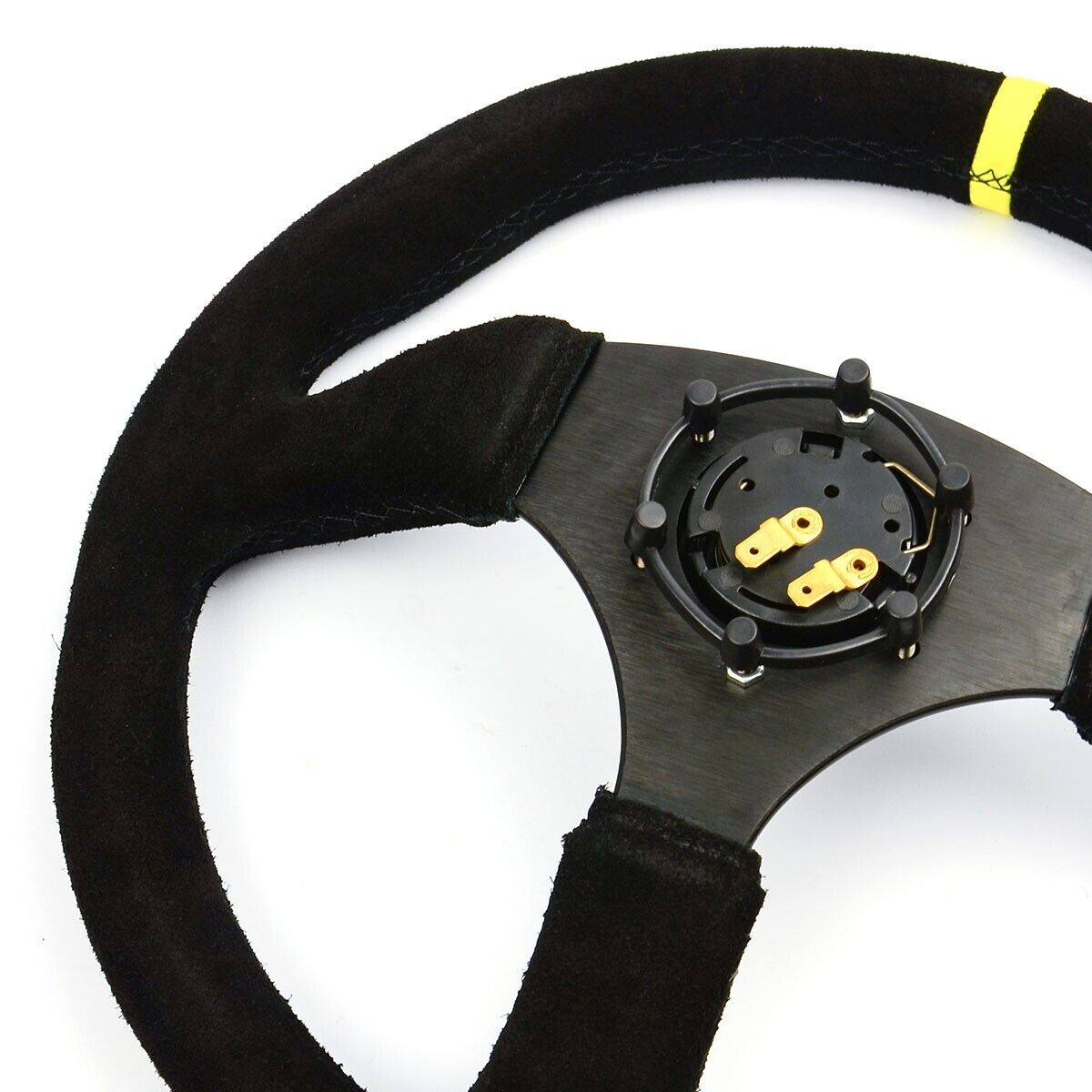 SAAS Steering Wheel Suede 350mm ADR Tokyo Motorsport Black Spoke + Indicator