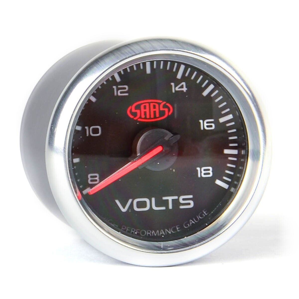 SAAS Volt Gauge 8v-18v 52mm Black Muscle Series 3