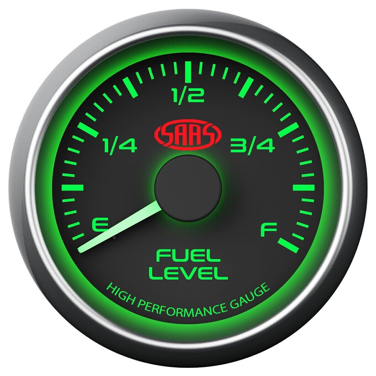 SAAS Fuel Level Gauge & Sender Unit 52mm/2" Black Muscle Series with Tank Sender