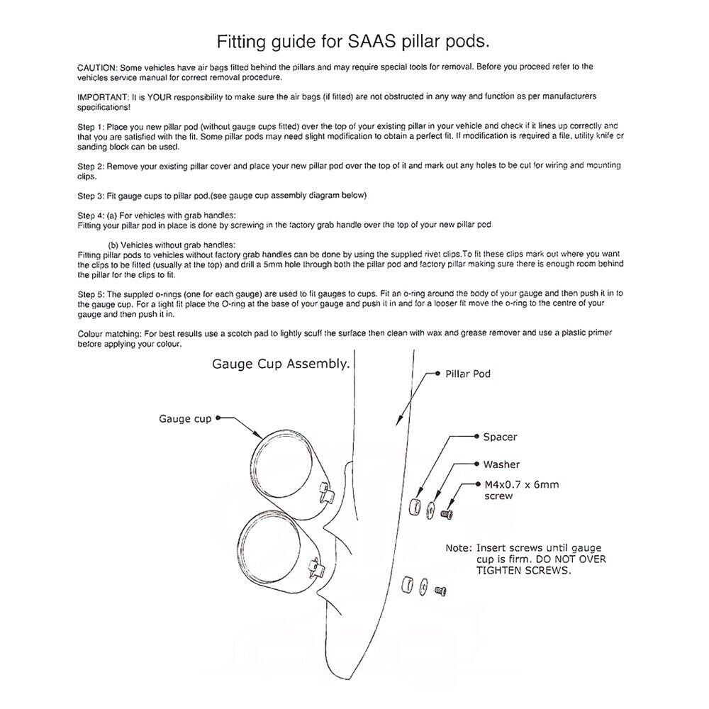 SAAS Pillar Pod / Gauge Package for Mazda BT50 2015 > 2020 Boost & EGT Gauges