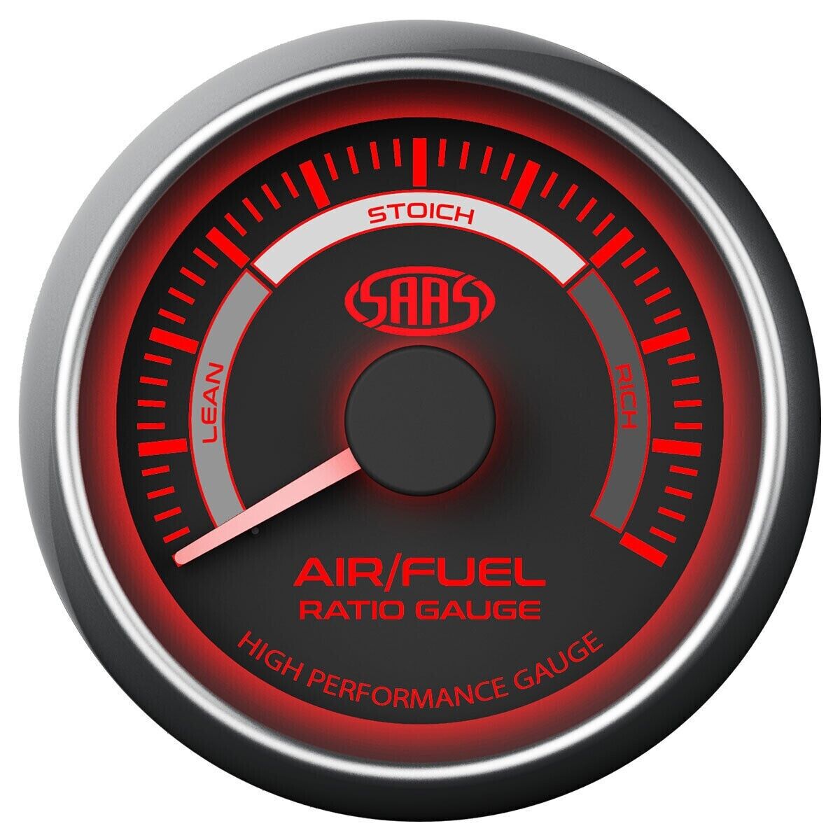 SAAS Muscle Series Air Fuel Ratio Gauge Rich Lean 52mm Black Narrow Band Stoich