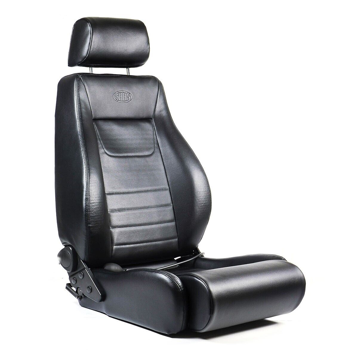 SAAS 4X4 Seats (2) With Rails Black PU ADR Compliant