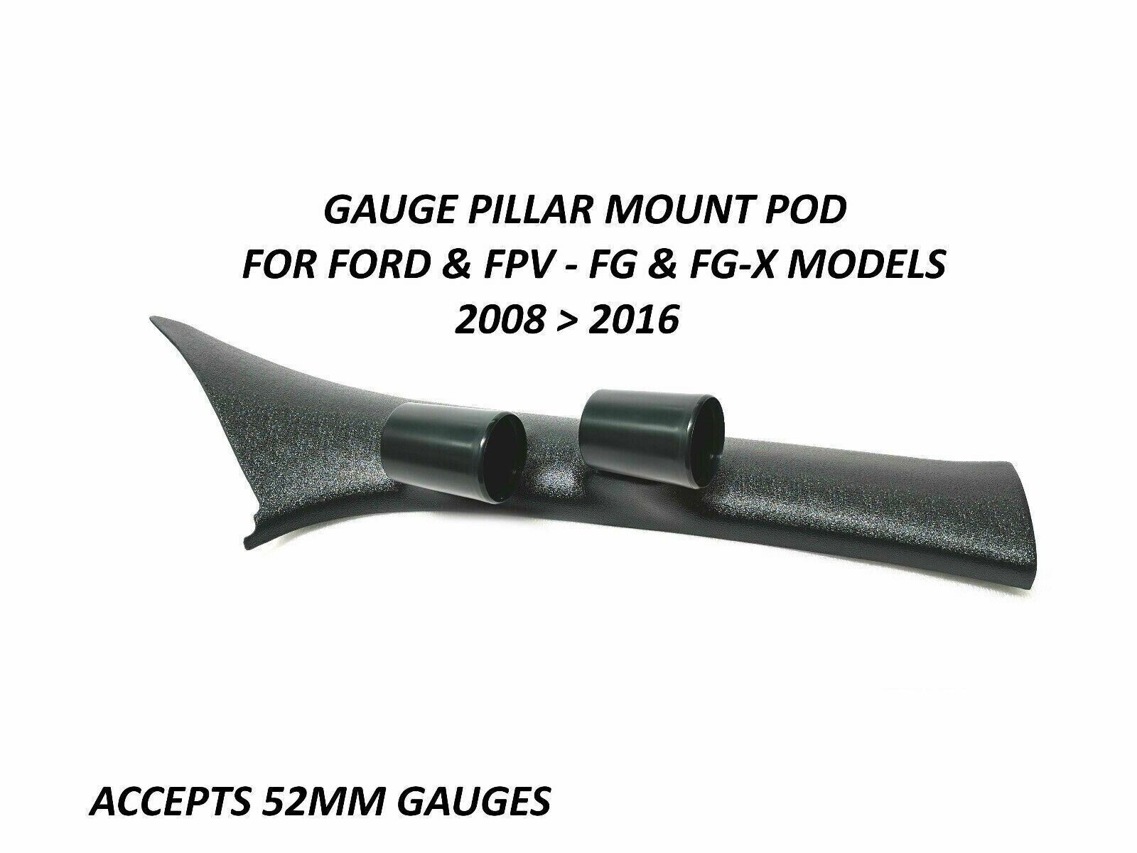 SAAS Pillar Pod Gauge Kit for Ford FPV FG FGX Turbo Boost & Oil Pressure Black