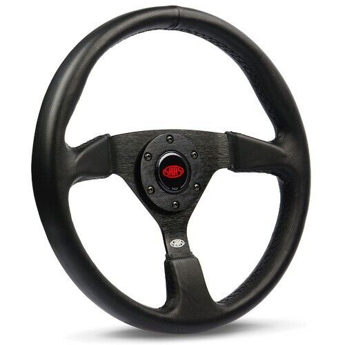 SAAS Steering Wheel Leather 350mm ADR Director Black Spoke