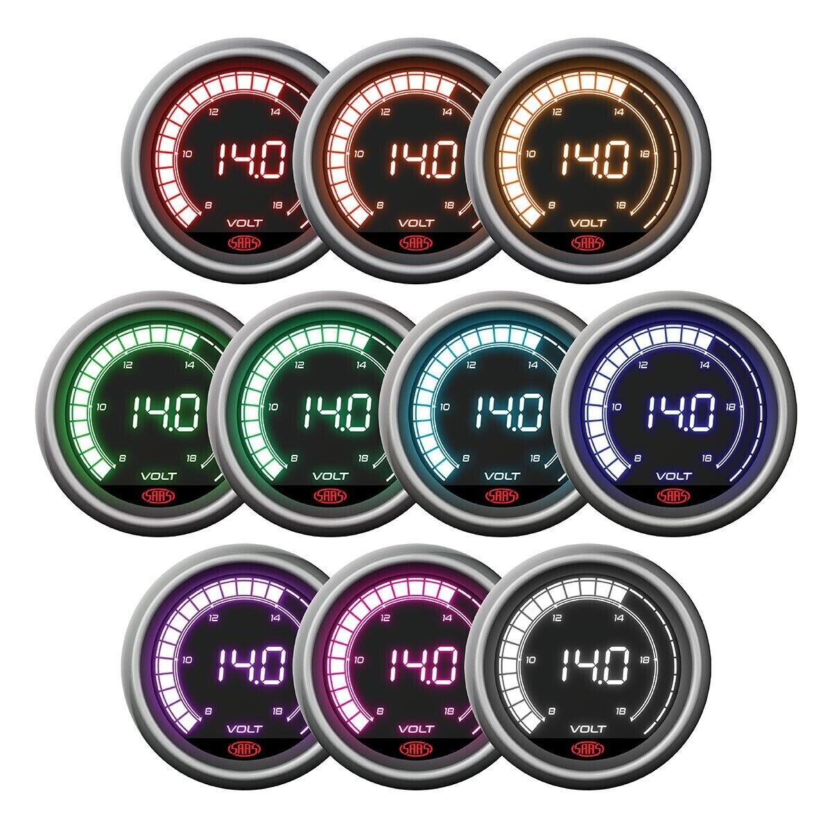 SAAS Gauge Dash Pod Muscle Digital Series Volts & Oil Pressure Gauges for VY VZ