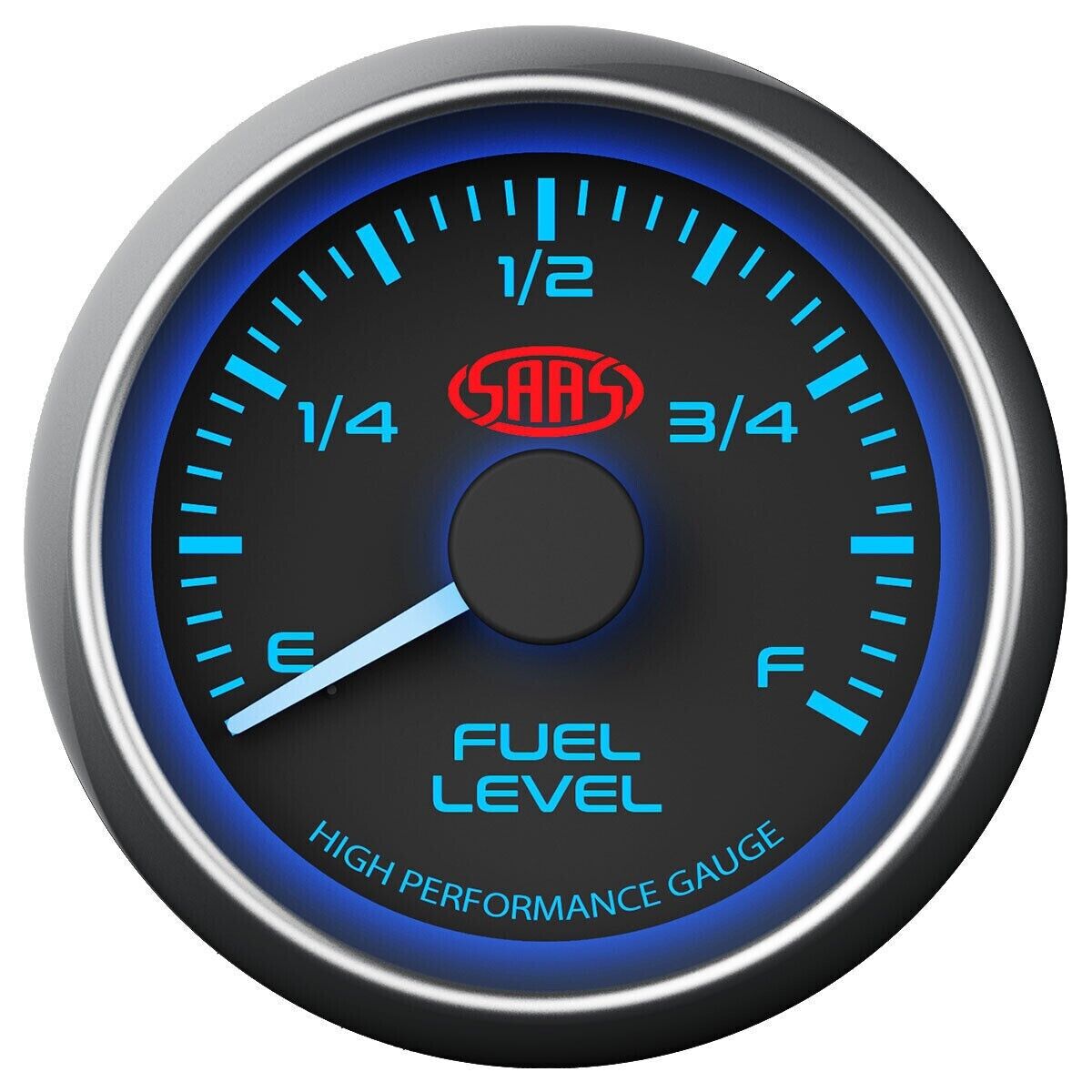 SAAS Fuel Level Gauge Muscle Series 52mm Black Uses Existing Fuel Tank Sender