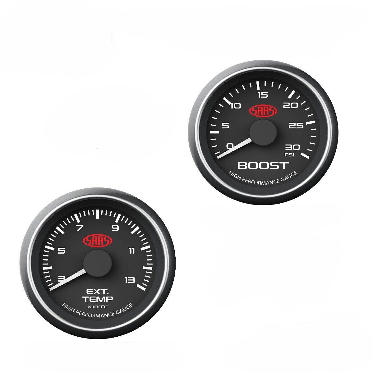 SAAS Muscle Series Performance Diesel EGT 0>13 & Boost 52mm Gauge Combo Black