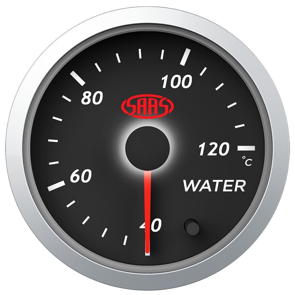 SAAS Streetline Series Water Temp 40>120 Deg C 52mm Gauge Black Face 7 Colour