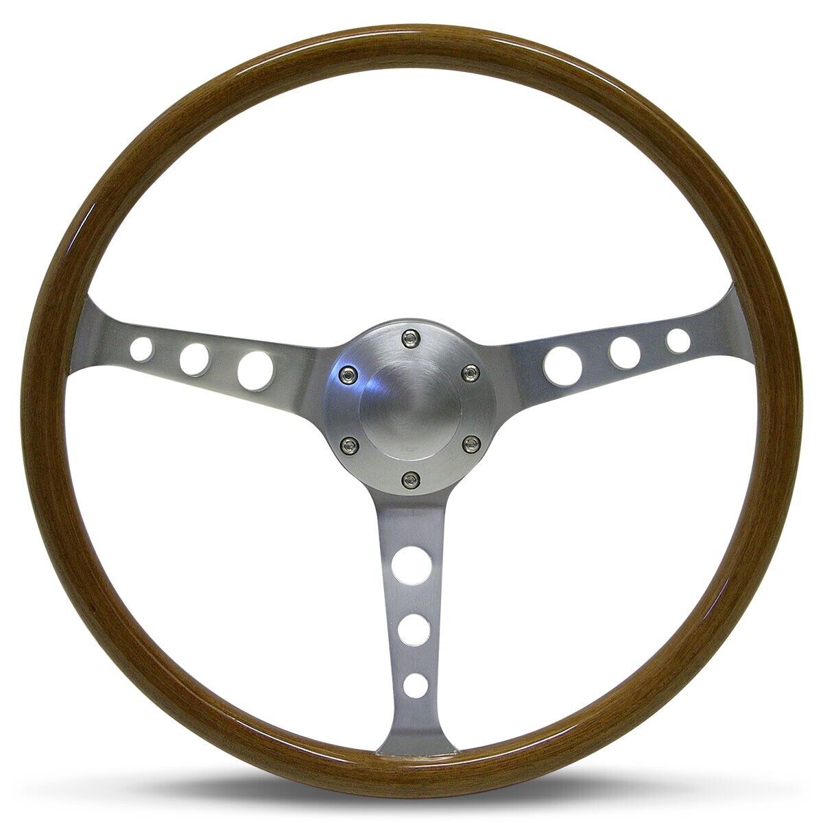 SAAS Steering Wheel Wood 15" ADR Classic Brushed With Holes