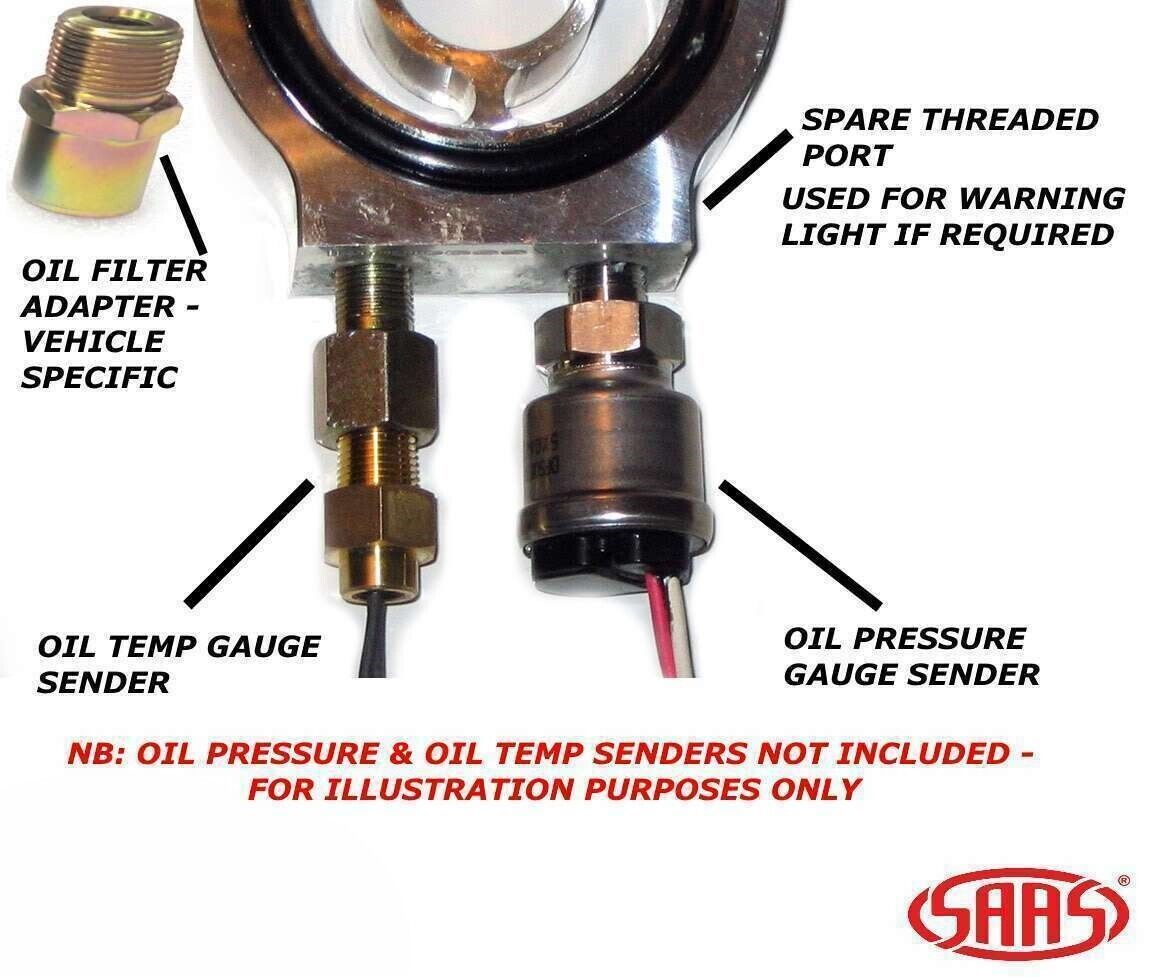 SAAS Black Oil Adapter / Sandwich Plate for Oil Pressure Gauge