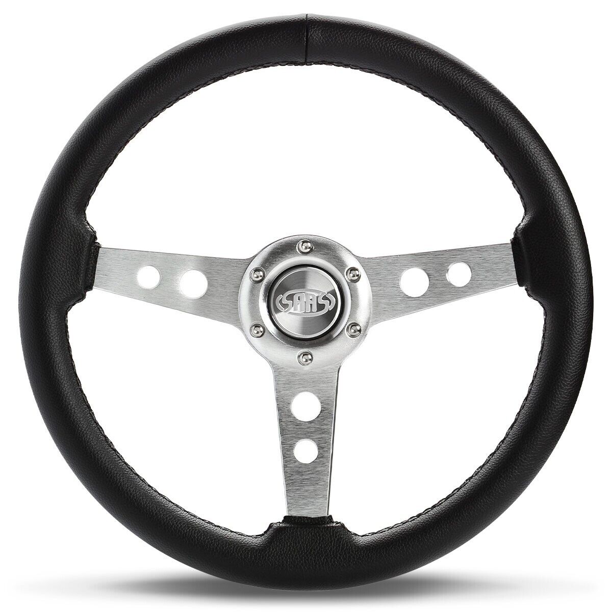 SAAS Steering Wheel PVC 14" ADR Retro Brushed Spoke