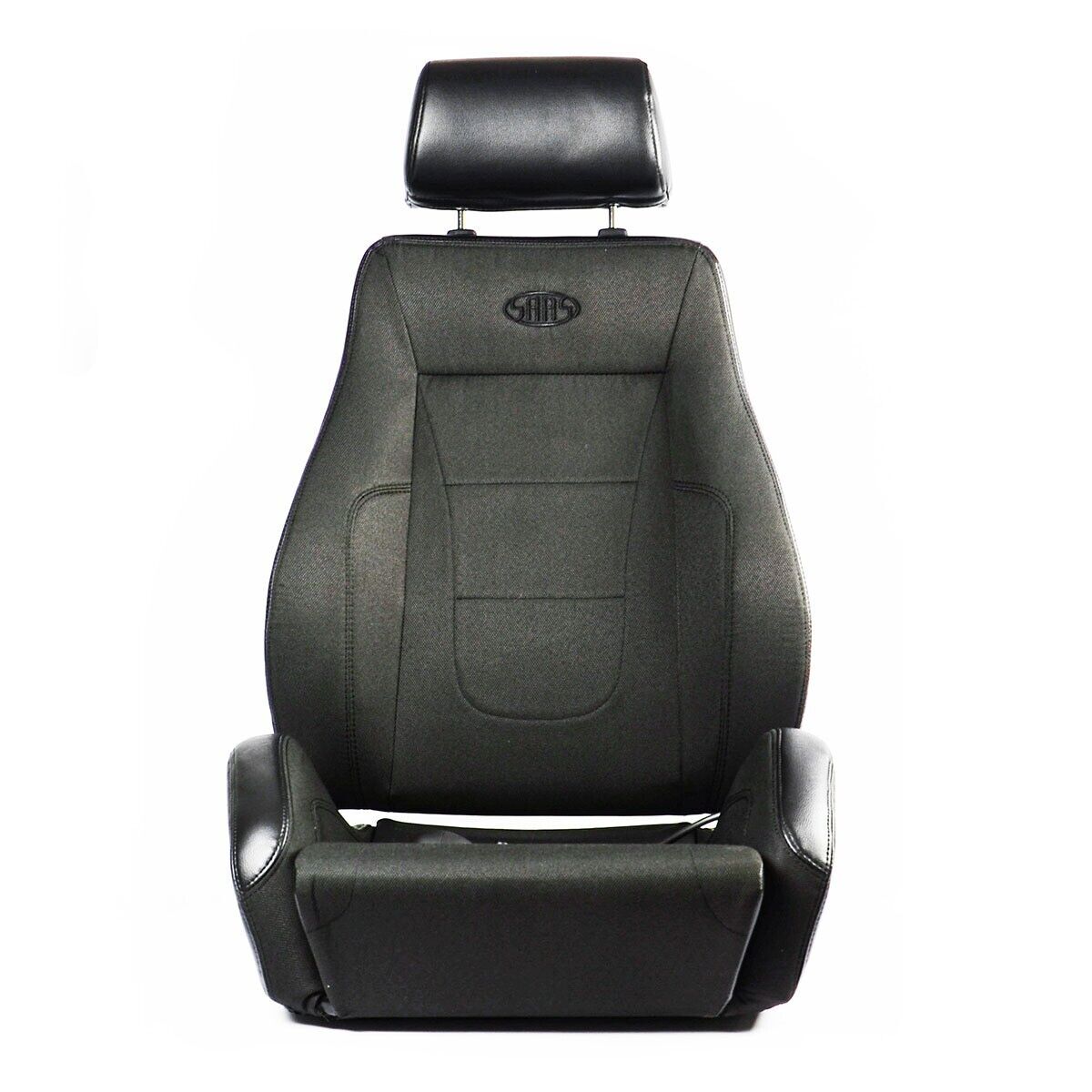 SAAS 4X4 Sports Seats (2) With Sliders Black Cloth / PU Leather  ADR Compliant