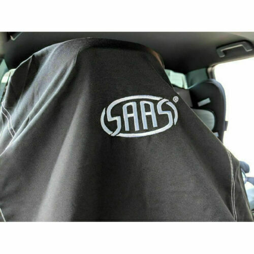 SAAS SC5011 Seat Cover Throw Over Cover / Protector Black with White Stitch