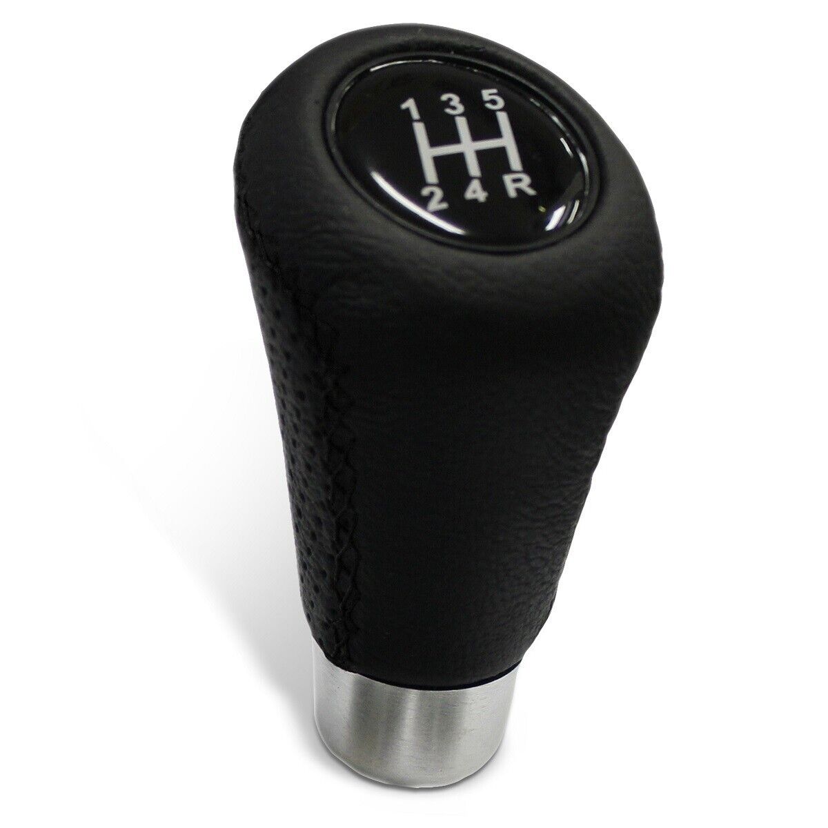 SAAS Genuine Black Leather Gear Knob with 8 Shift Patterns