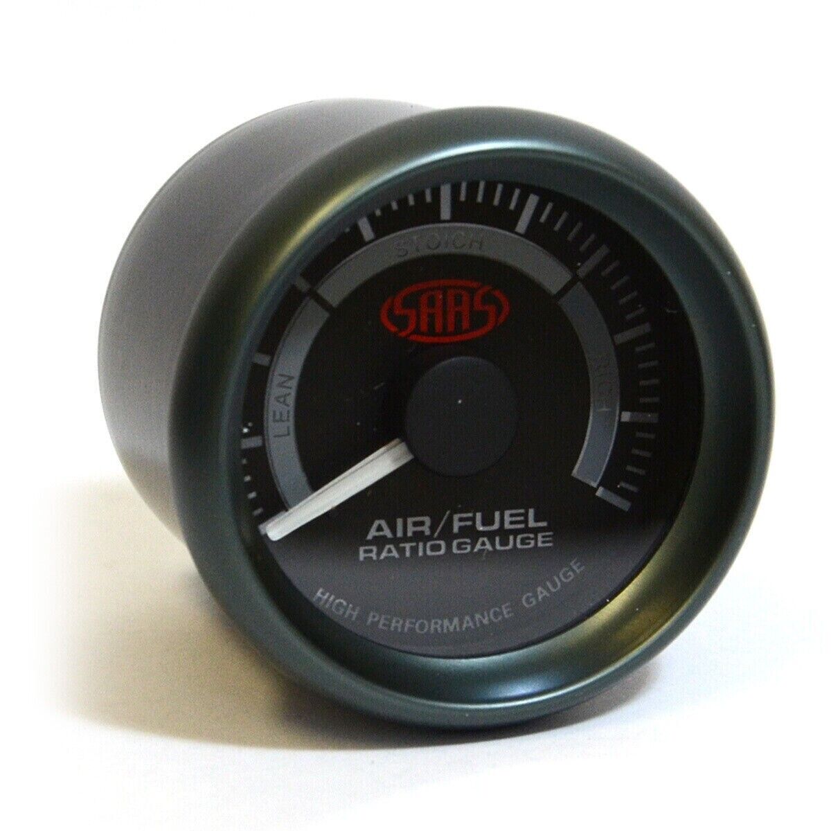 SAAS Muscle Series Air Fuel Ratio Gauge Rich Lean 52mm Black Narrow Band Stoich