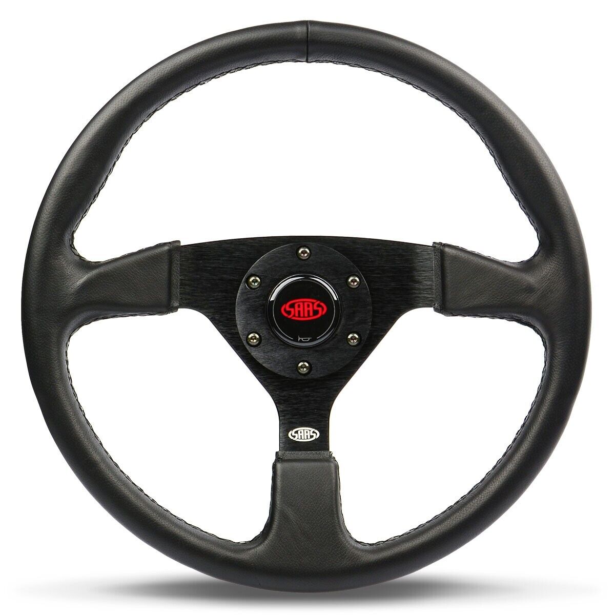 SAAS Steering Wheel Leather 350mm ADR Director Black Spoke