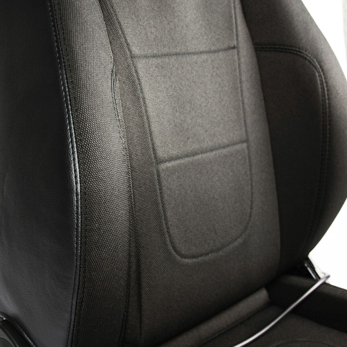 SAAS 4X4 Sports Seats (2) With Sliders Black Cloth / PU Leather  ADR Compliant