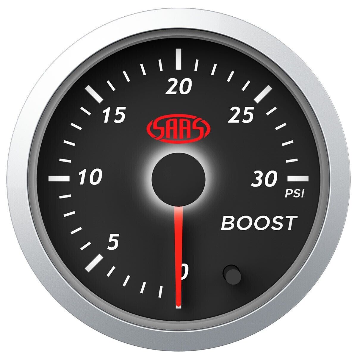 SAAS Boost 2in 52mm 0>30 PSI Streetline Series Gauge Black Face 7 Colour Diesel