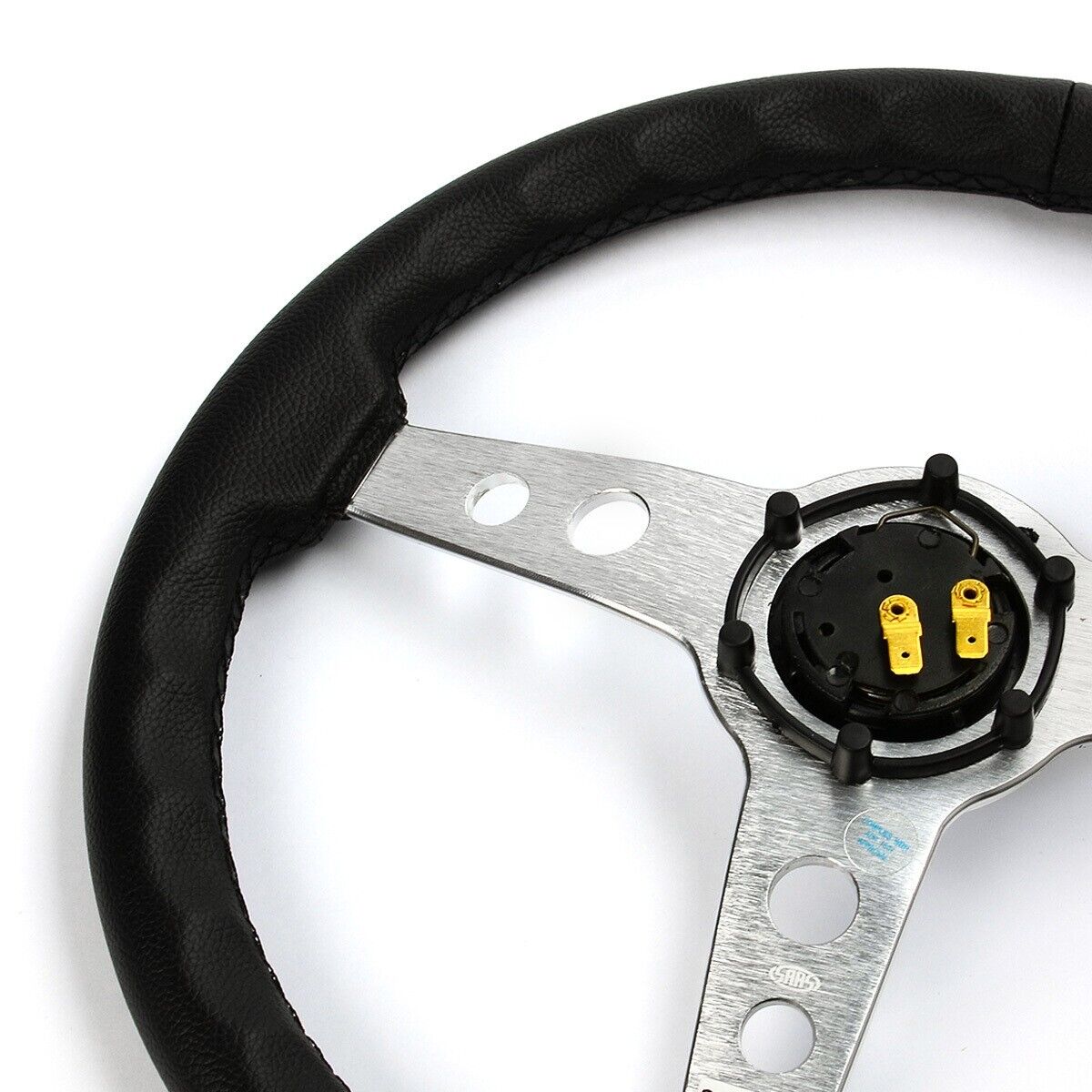 SAAS Steering Wheel PVC 350mm ADR Retro Brushed Spoke