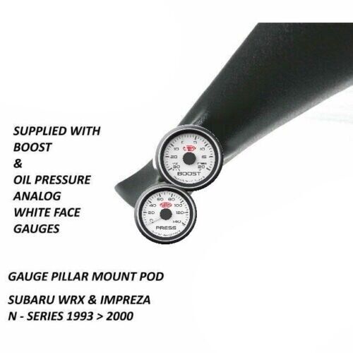 SAAS Pillar Pod Gauge Package for Subaru WRX 93>2000 Turbo Boost/Oil Pressure