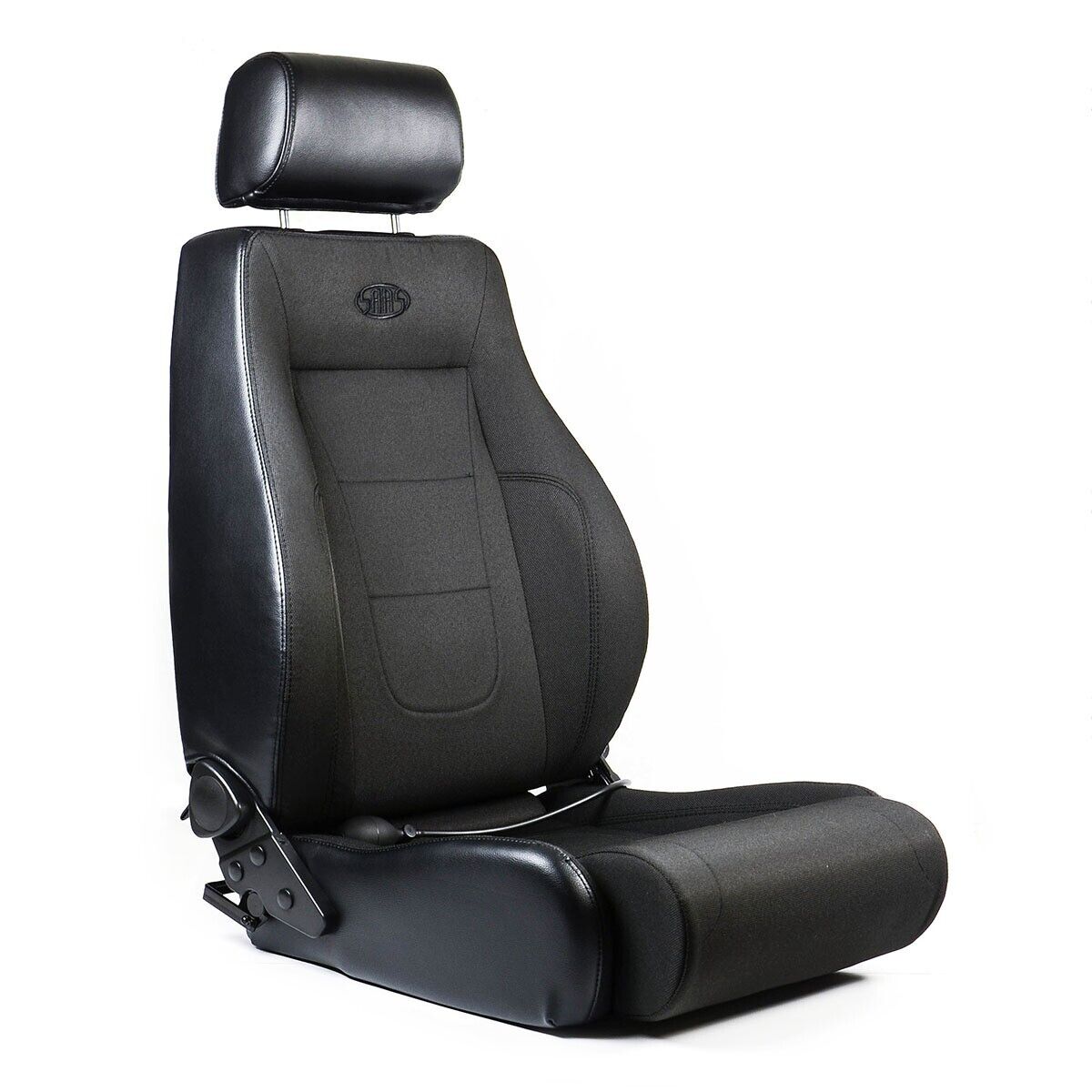 SAAS TRAX 4X4 Seats (2) With Rails Black Cloth / PU ADR Compliant