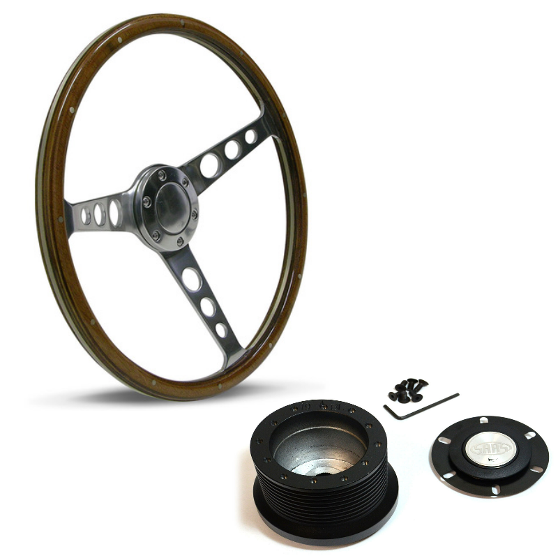 SAAS Classic Wood 380mm Steering Wheel & Boss Kit For Ford Falcon XB XC XD