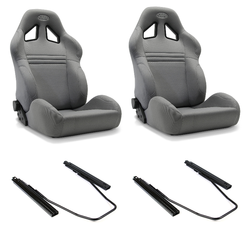 SAAS Kombat Seats (2) With Rails Dual Recline Charcoal ADR Compliant