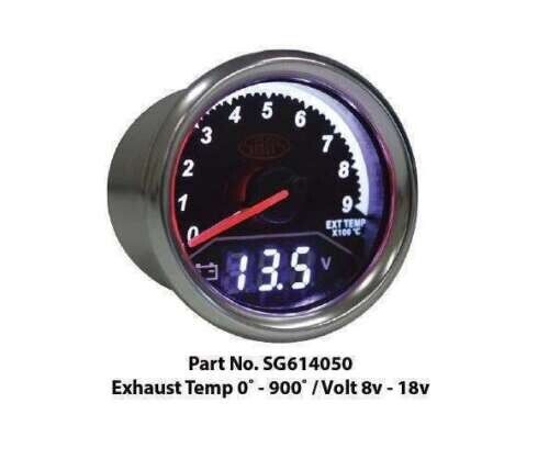 SAAS Trax Digital Dual Twin Reading Gauge Diesel EGT Pyro 0-900c Volts 8-18 Volt