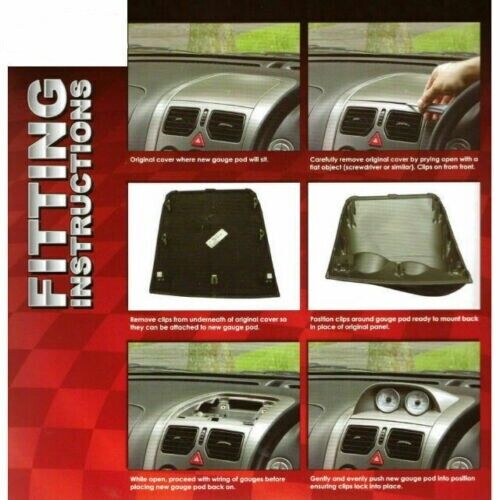 SAAS Gauge Dash Pod / Holder for HSV Holden Monaro VY VZ 52mm Gauges Black