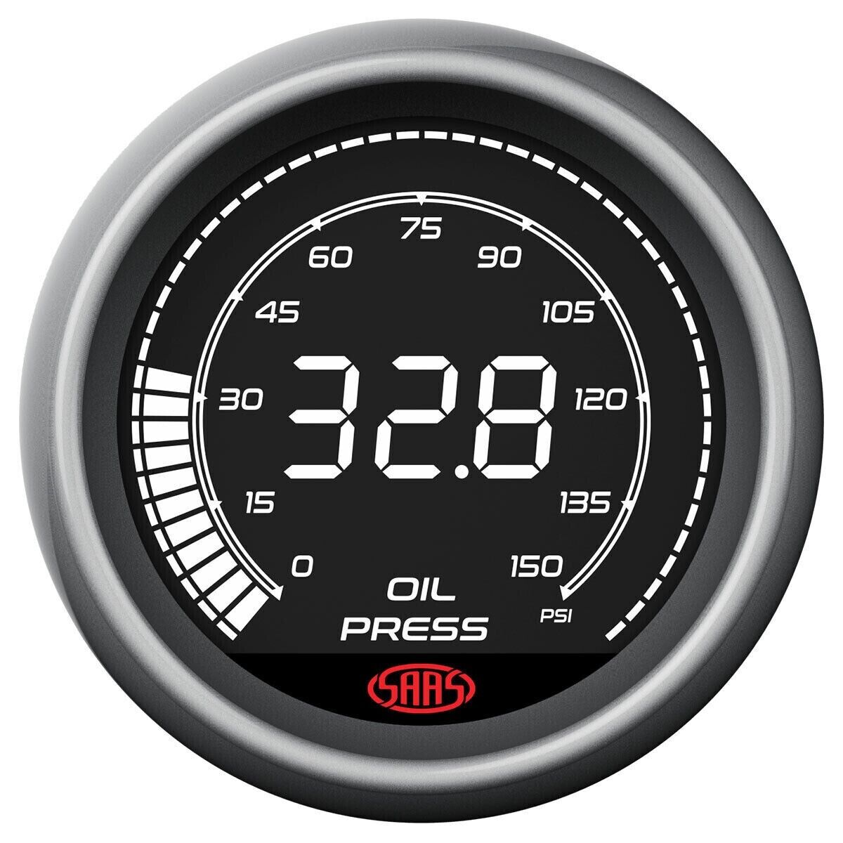 SAAS Muscle Digital Series Water Temp 20-120Deg Oil Pressure 150 psi Gauge 52mm