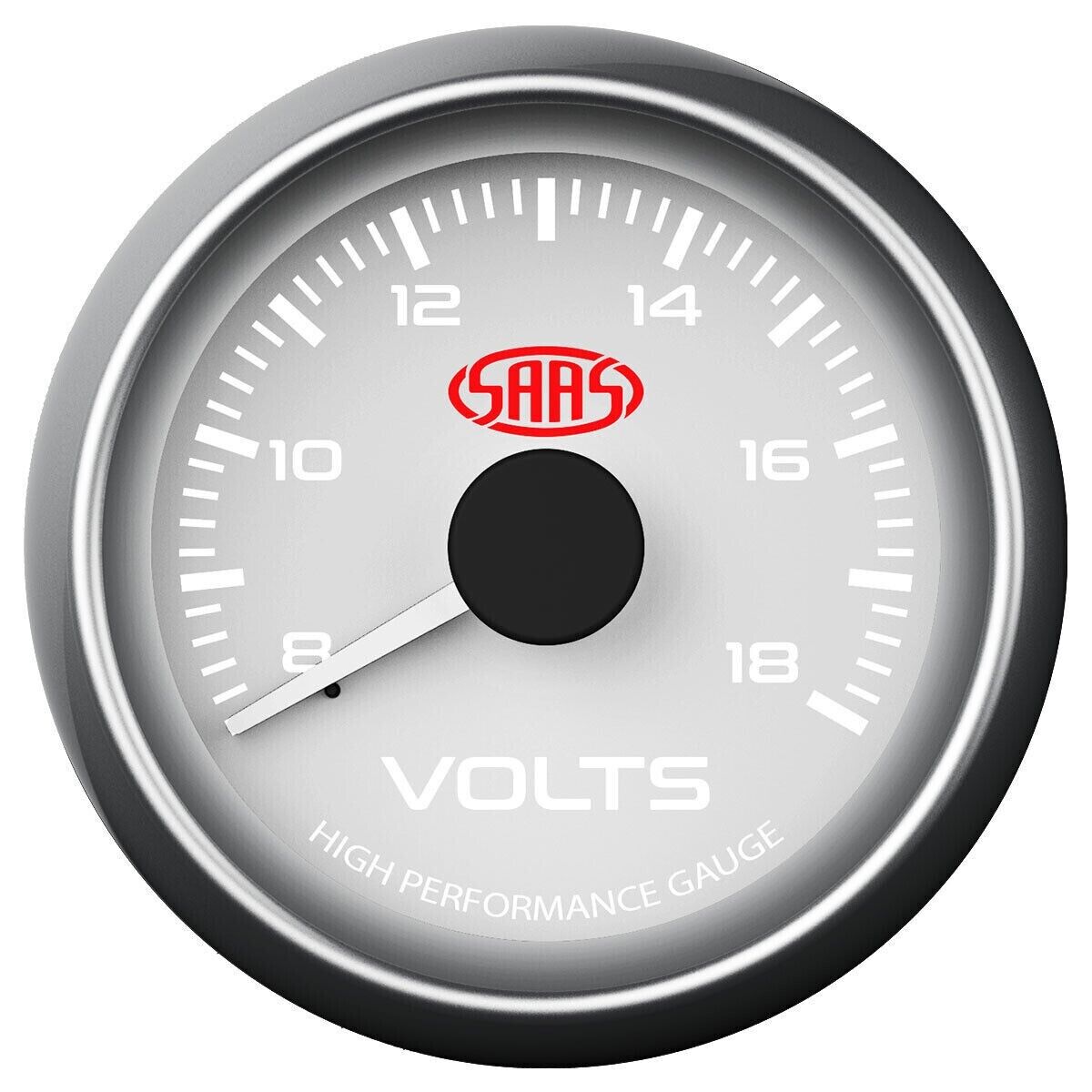 SAAS SG-VLT52W Performance Volts 52mm Analog Gauge White Face 4 Colour Lighting