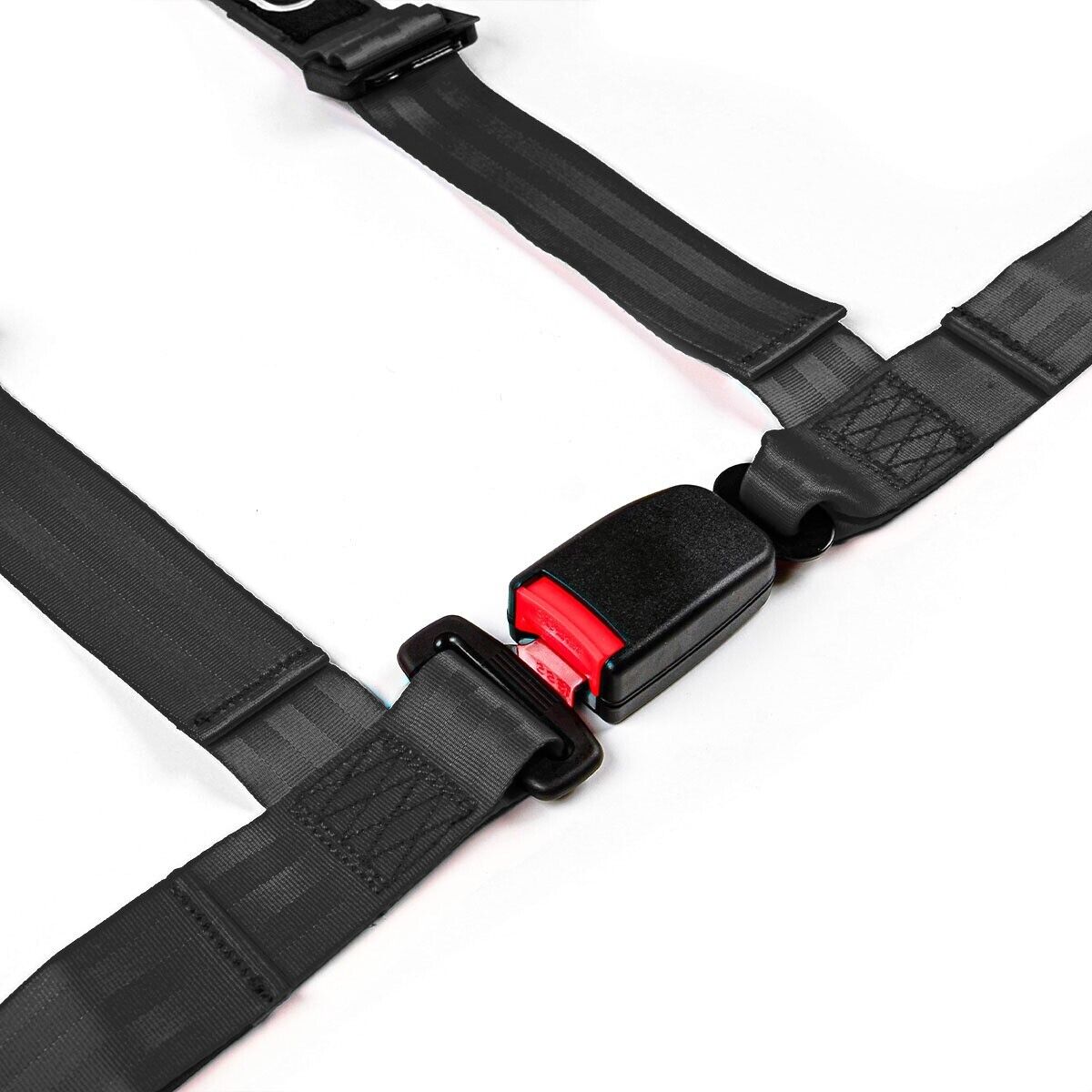 SAAS Racing Seatbelt Harness 4 Point Black EC-R16 2" Inch S4102R16