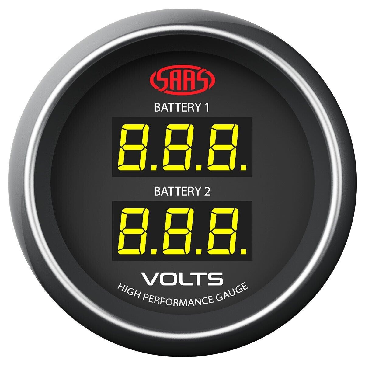 SAAS Muscle Dual Volts Gauge Black 4 Colour Dual Battery for Landcruiser Hilux