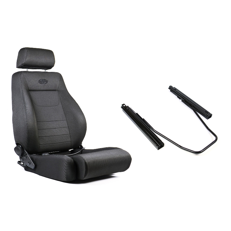 SAAS 4X4 Seat (1) With Rails Black Cloth ADR Compliant