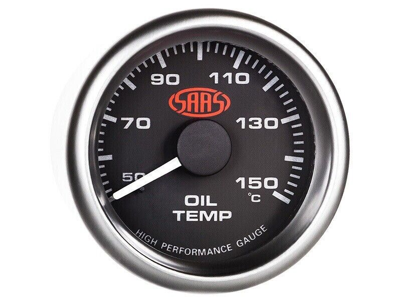 SAAS Performance Transmission Oil Temp 52mm Analog Black Face Gauge 4 Colour