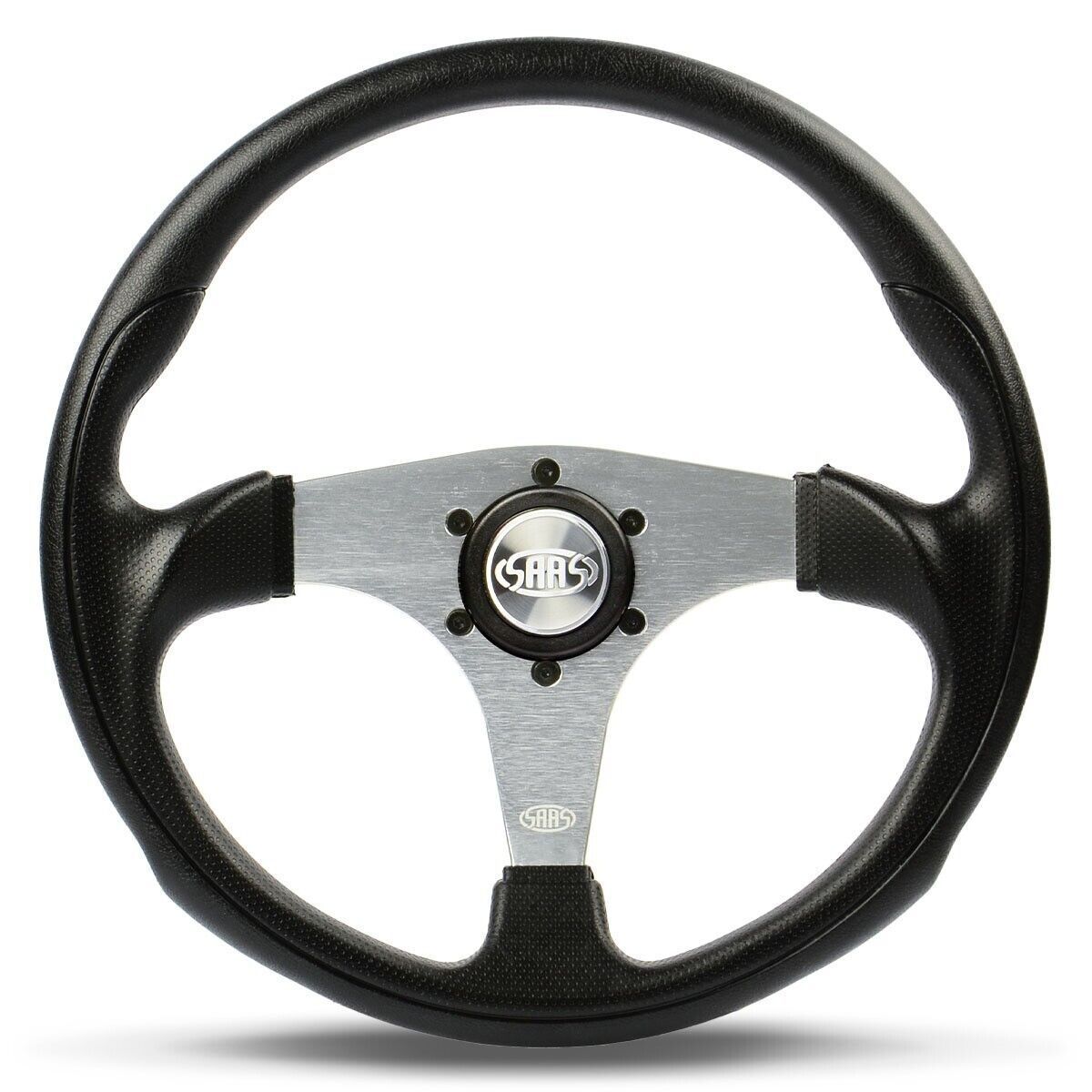 SAAS Steering Wheel Poly 350mm ADR Octane Brushed Alloy Spoke