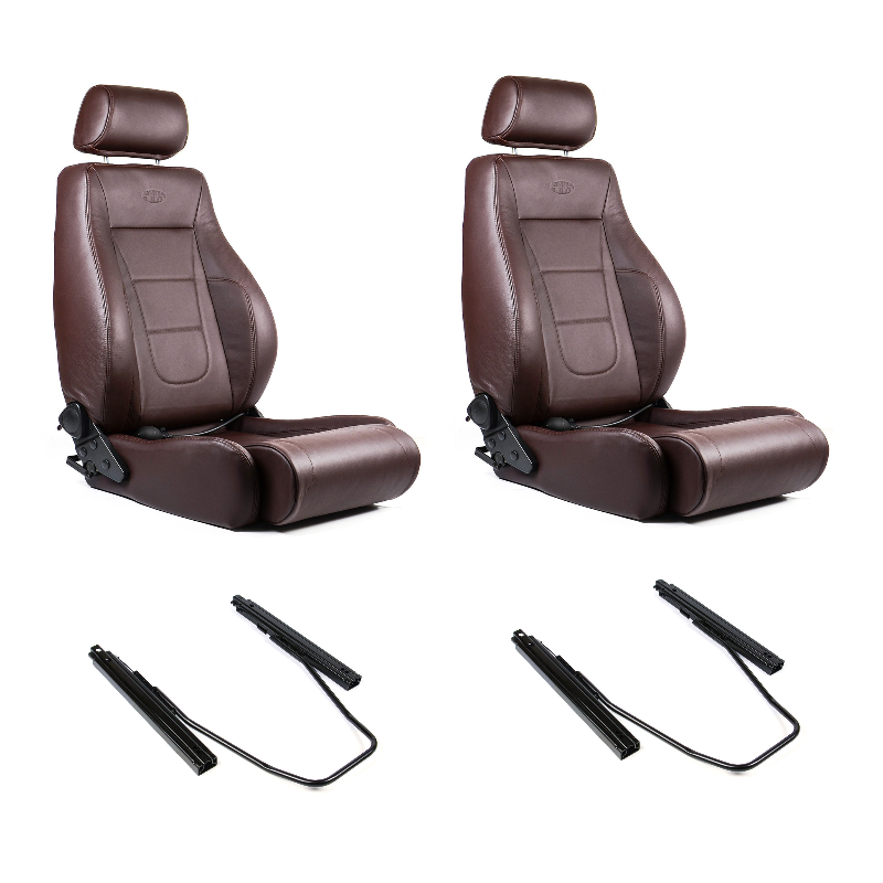 SAAS Trax 4X4 Seats (2) With Sliders Premium Brown Leather ADR Compliant