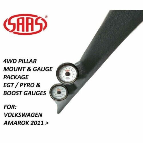 SAAS Pillar Pod / Gauge Package for Volkswagen Amarok Boost & EGT Gauges White