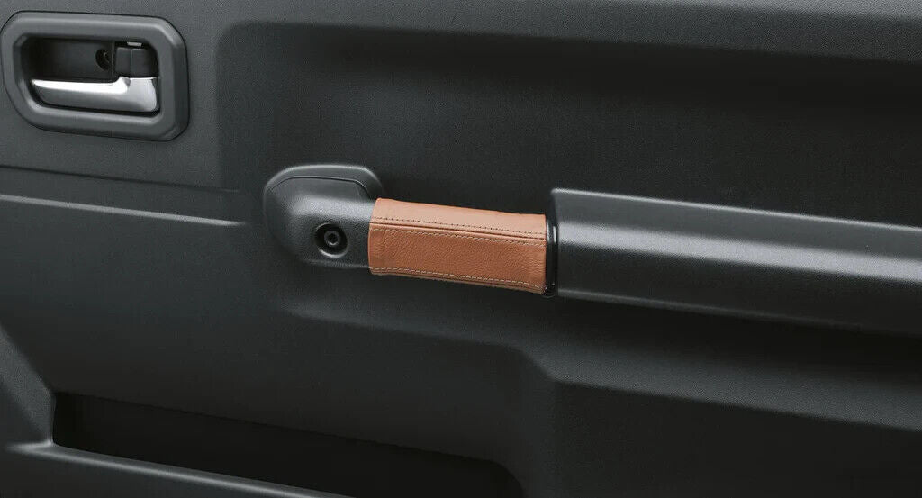 Genuine Suzuki Jimny Front Brown Leather Door Grip Cover Set