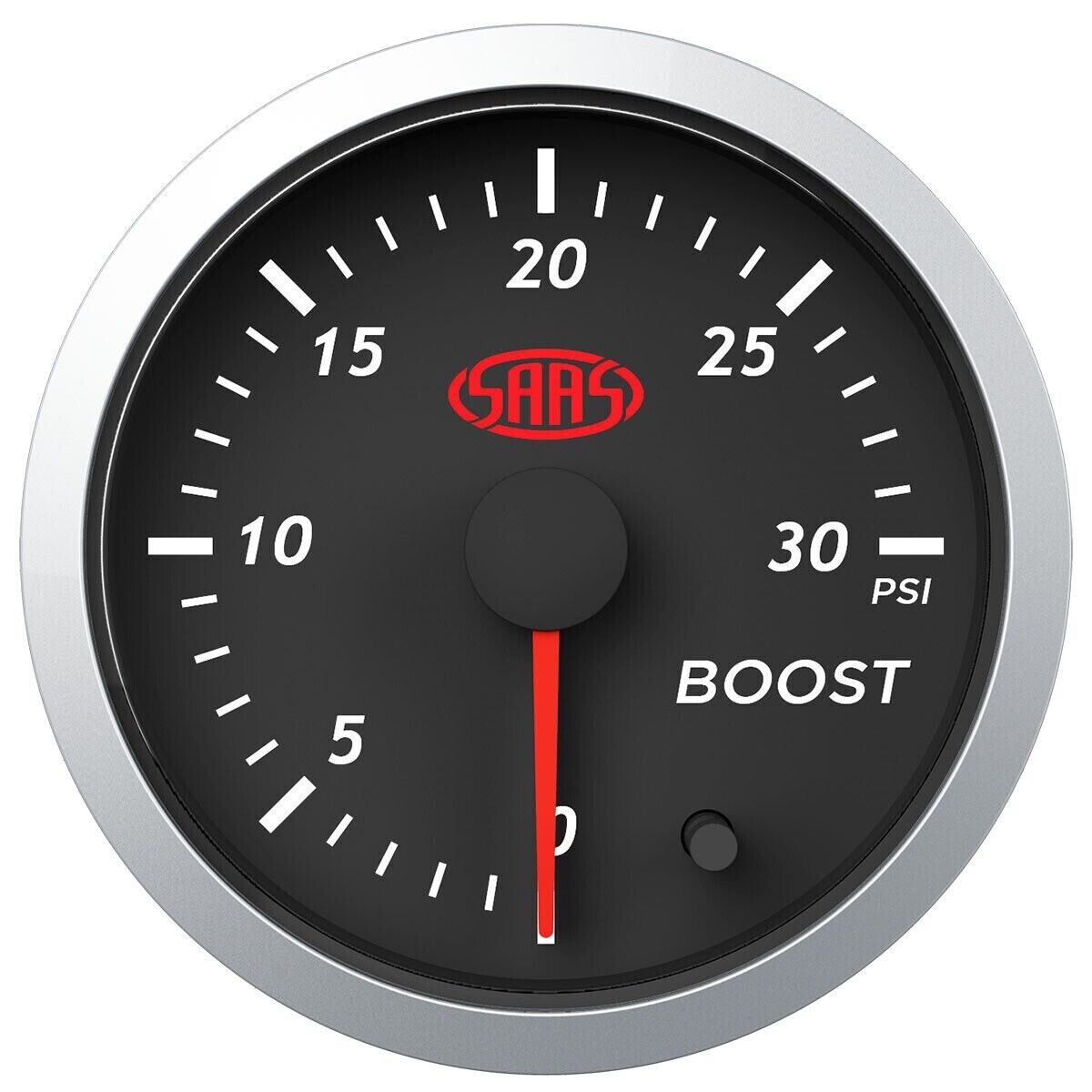 SAAS Boost 2in 52mm 0>30 PSI Streetline Series Gauge Black Face 7 Colour Diesel