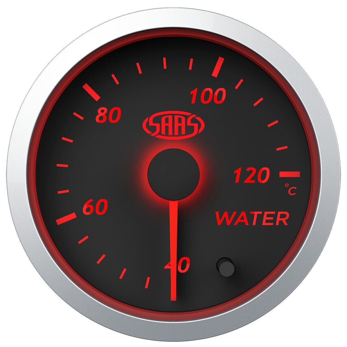 SAAS Streetline Series Water Temp 40>120 Deg C 52mm Gauge Black Face 7 Colour