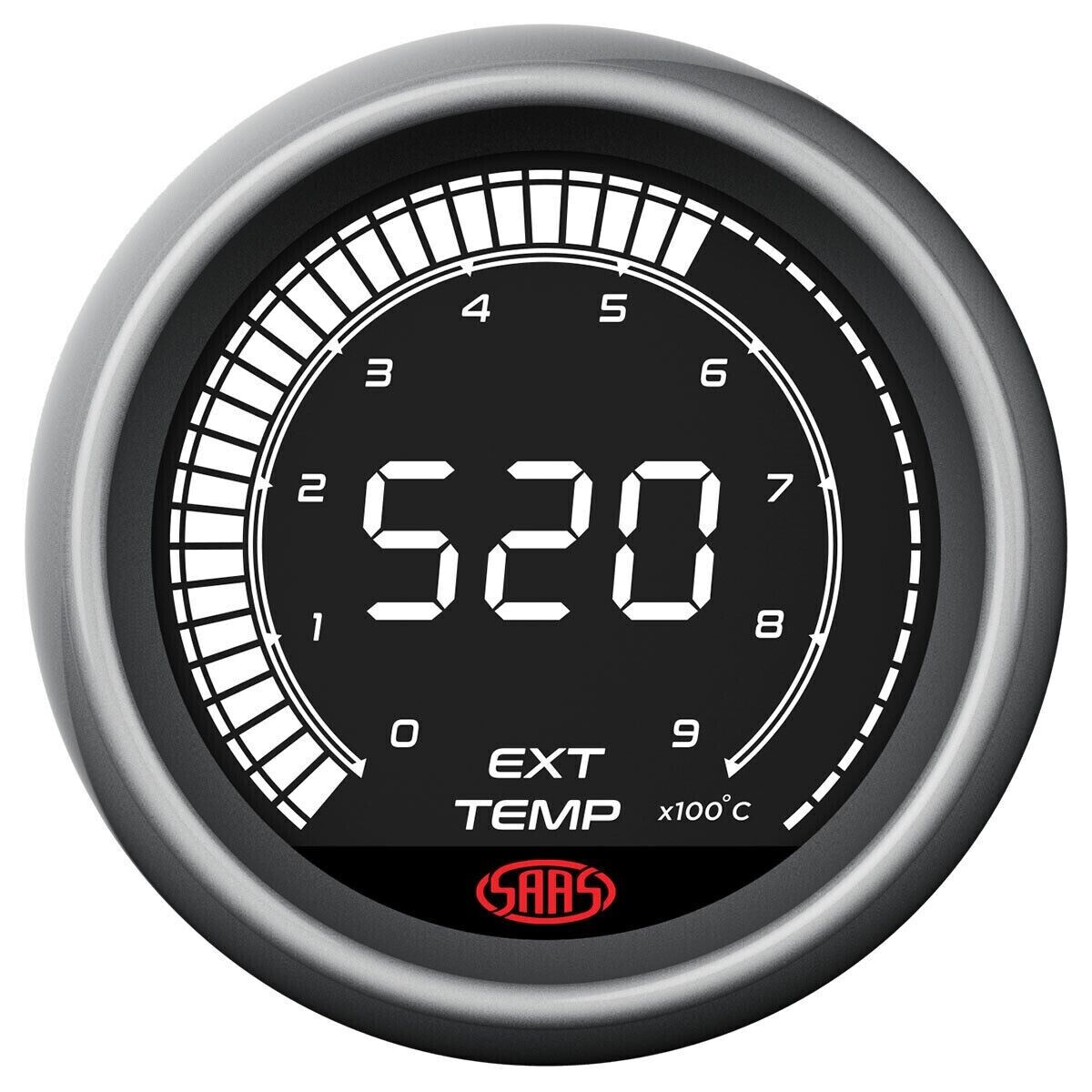 SAAS Exhaust Temp Gauge EGT Pyro 0-900deg 52mm Muscle Digital Series