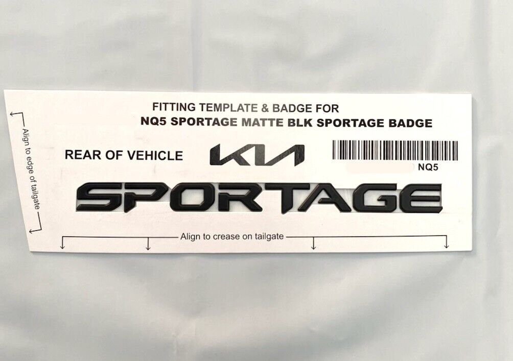 Genuine NQ5 Kia Sportage Matte Black Badge Kit Full Set Of 3 Front & Rear New