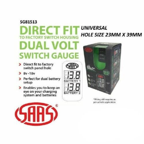 SAAS SG81513 Dual Volt Digital Switch Gauge for Universal Hole Size 23 X 39mm