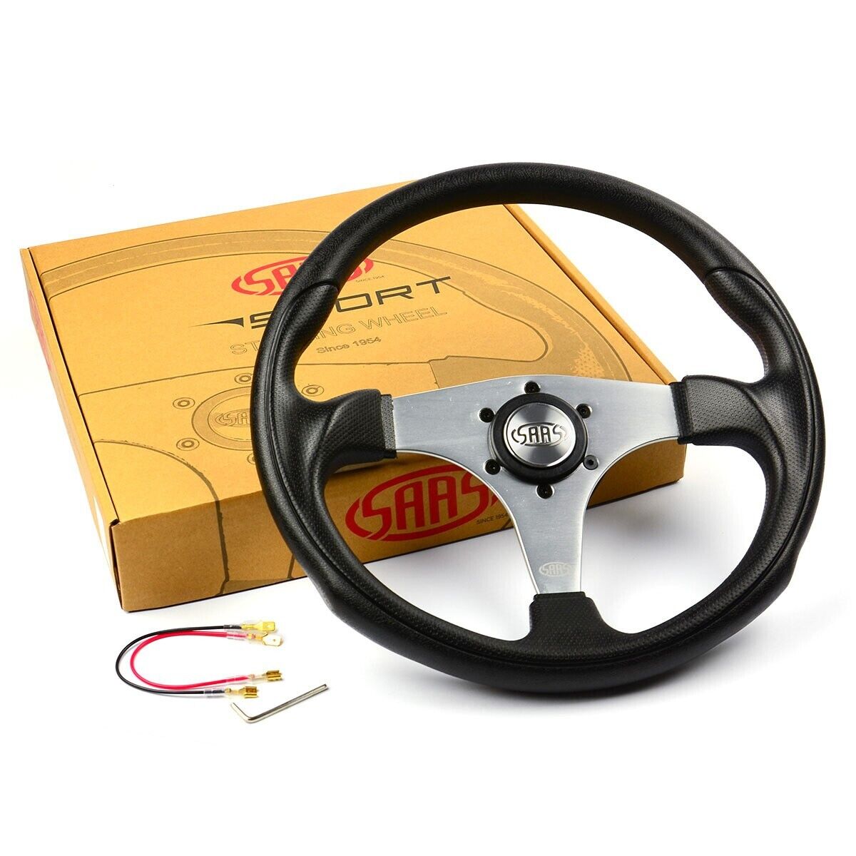 SAAS Steering Wheel Poly 350mm ADR Octane Brushed Alloy Spoke