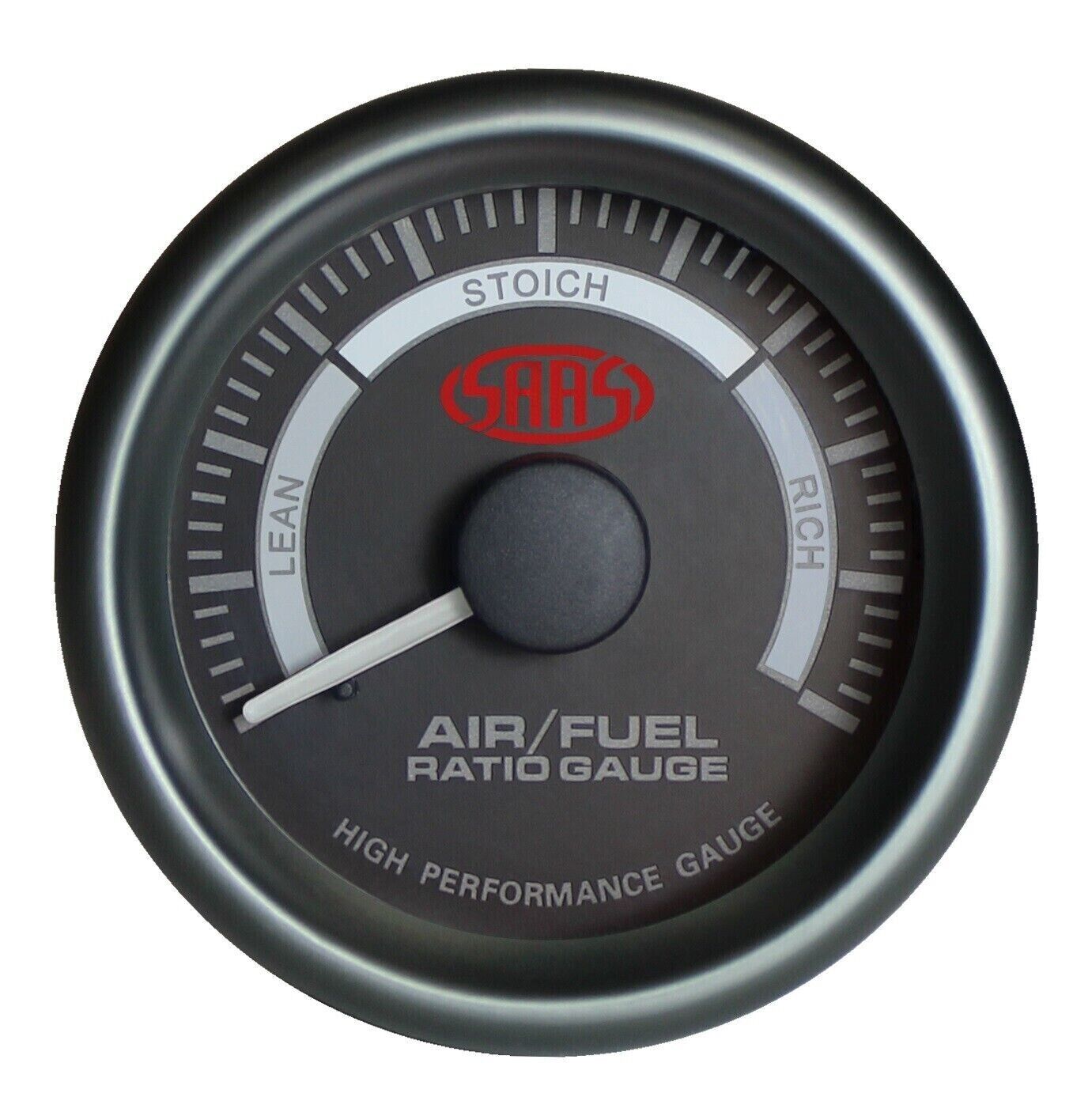 SAAS Muscle Series Air Fuel Ratio Gauge Rich Lean 52mm Black Narrow Band Stoich