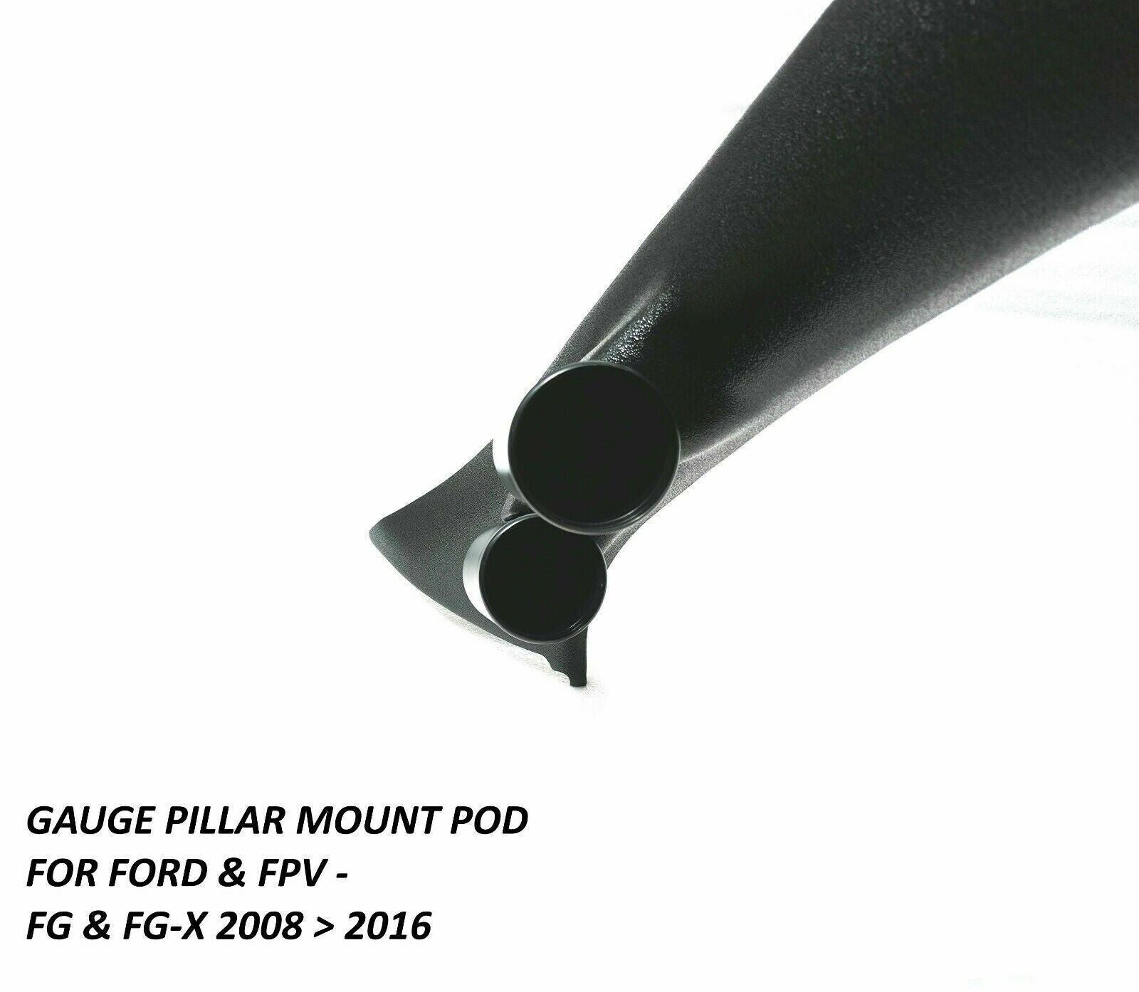 SAAS Pillar Pod Gauge Kit for Ford FPV FG FGX Turbo Boost & Oil Pressure Black