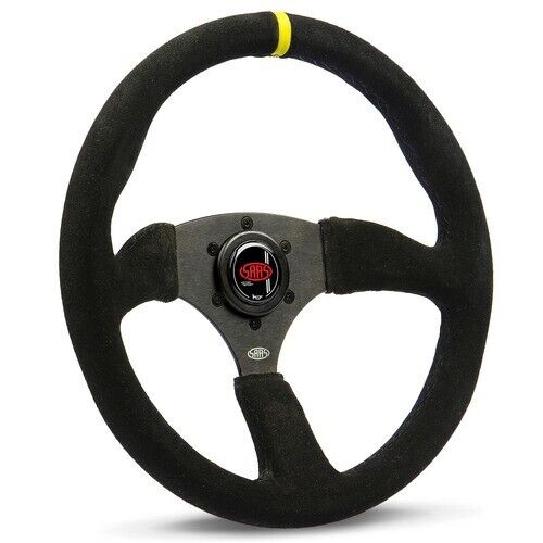 SAAS Steering Wheel Suede 350mm ADR Tokyo Motorsport Black Spoke + Indicator