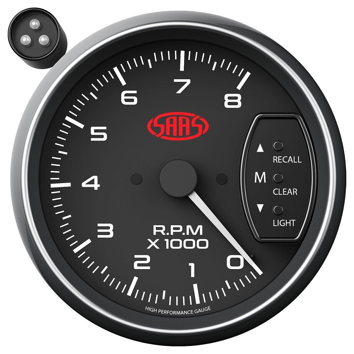 SAAS Performance SG-TAC334B Tacho Tachometer 3 3/4in 95mm Analog Gauge Black