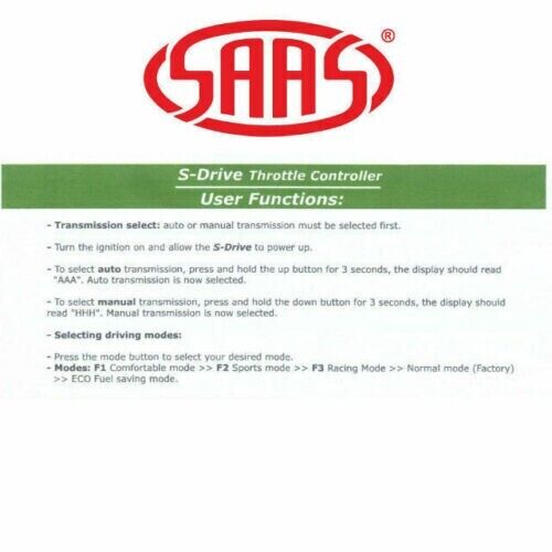 SAAS S Drive Electronic Throttle Controller for Holden Cruze 1st Gen 2008-2016